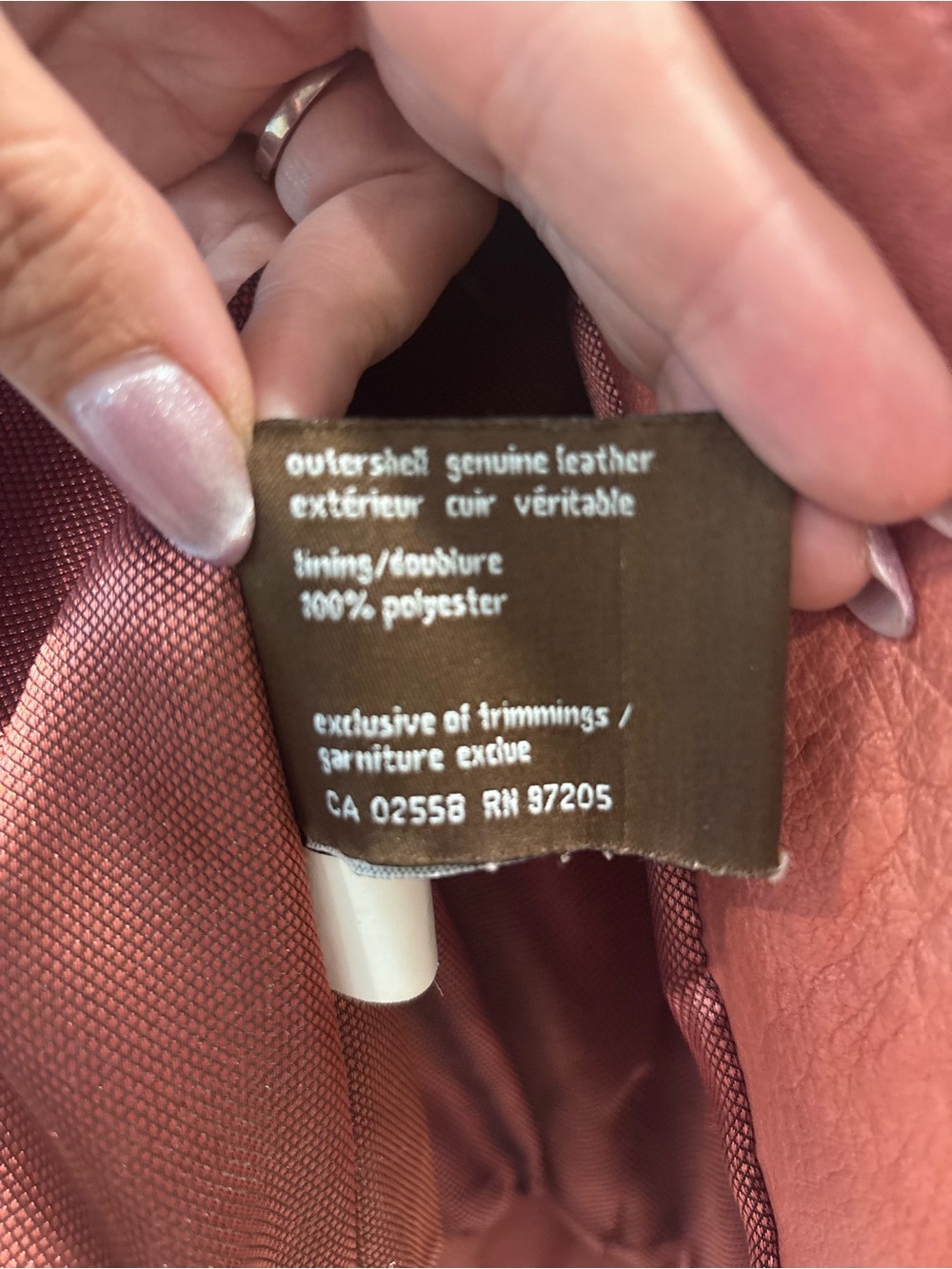 Danier genuine leather blazer jacket coral/dusty rose large button front - Picture 14 of 14